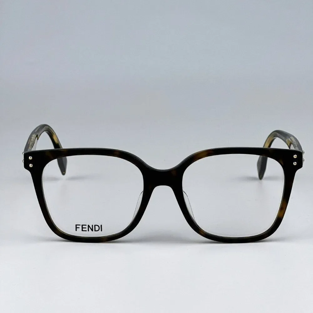 NEW Fendi FE50004I 052 Havana Square Women Eyeglasses FE 50004I